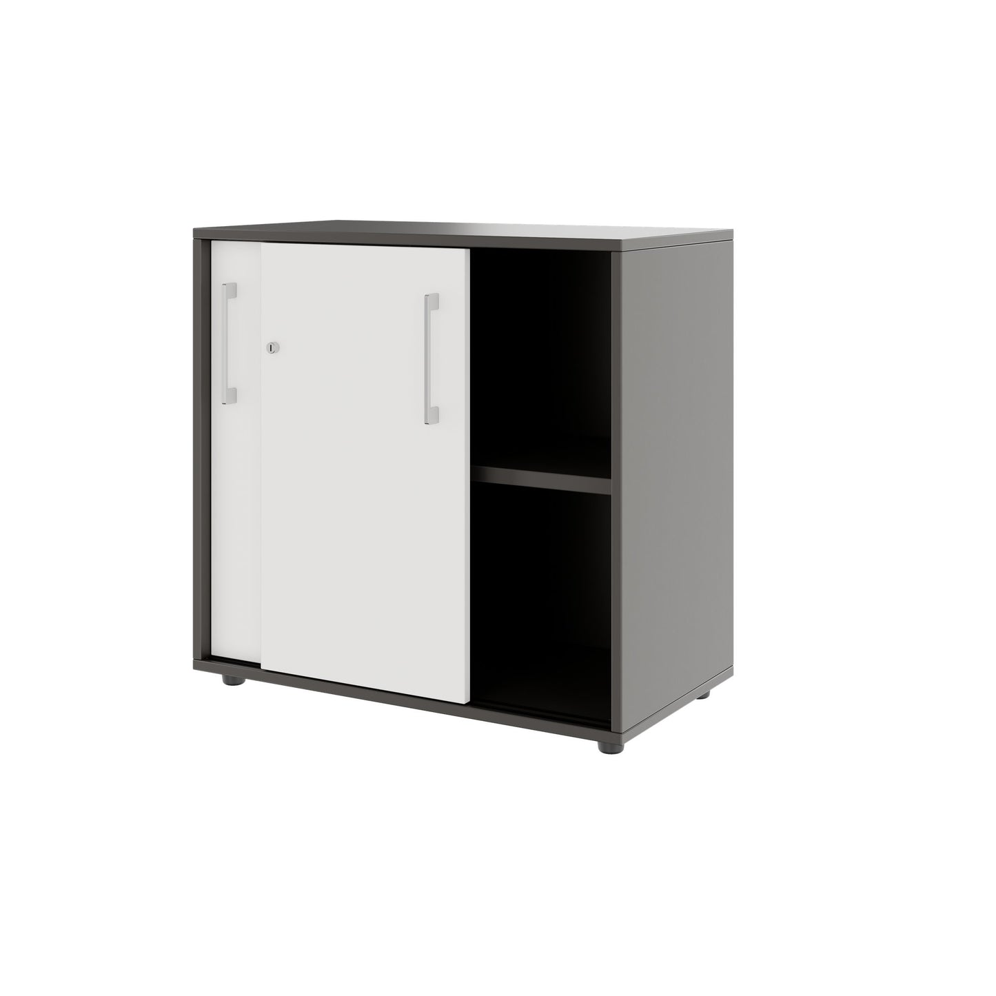 PRO Sliding door cabinet | 2 Oh, 800 - 1600 x 770 mm, graphite / white