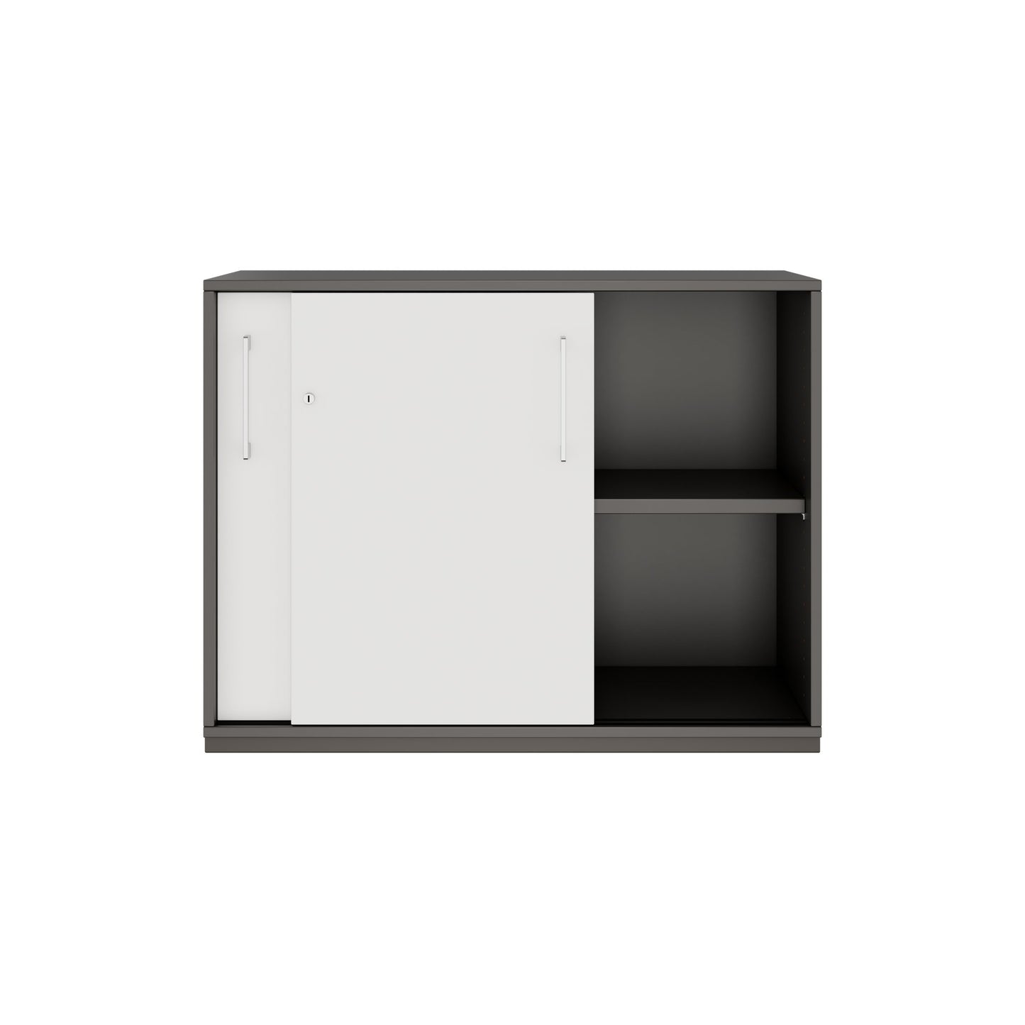PRO Sliding door cabinet | 2 Oh, 800 - 1600 x 770 mm, graphite / white