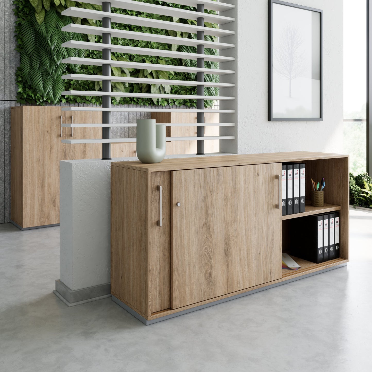 PRO Cabinet di porta scorrevole | 2 OH, 800 - 1600 x 770 mm, quercia naturale