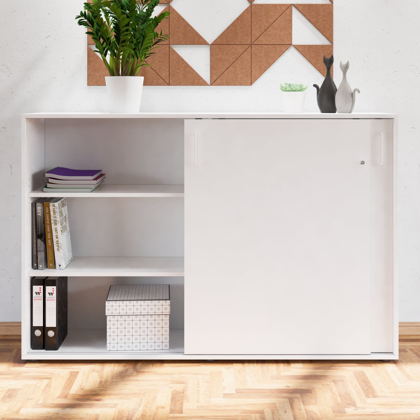 NOVA Armoire de porte coulissante | 3 oh, 1640 x 1085 mm, blanc