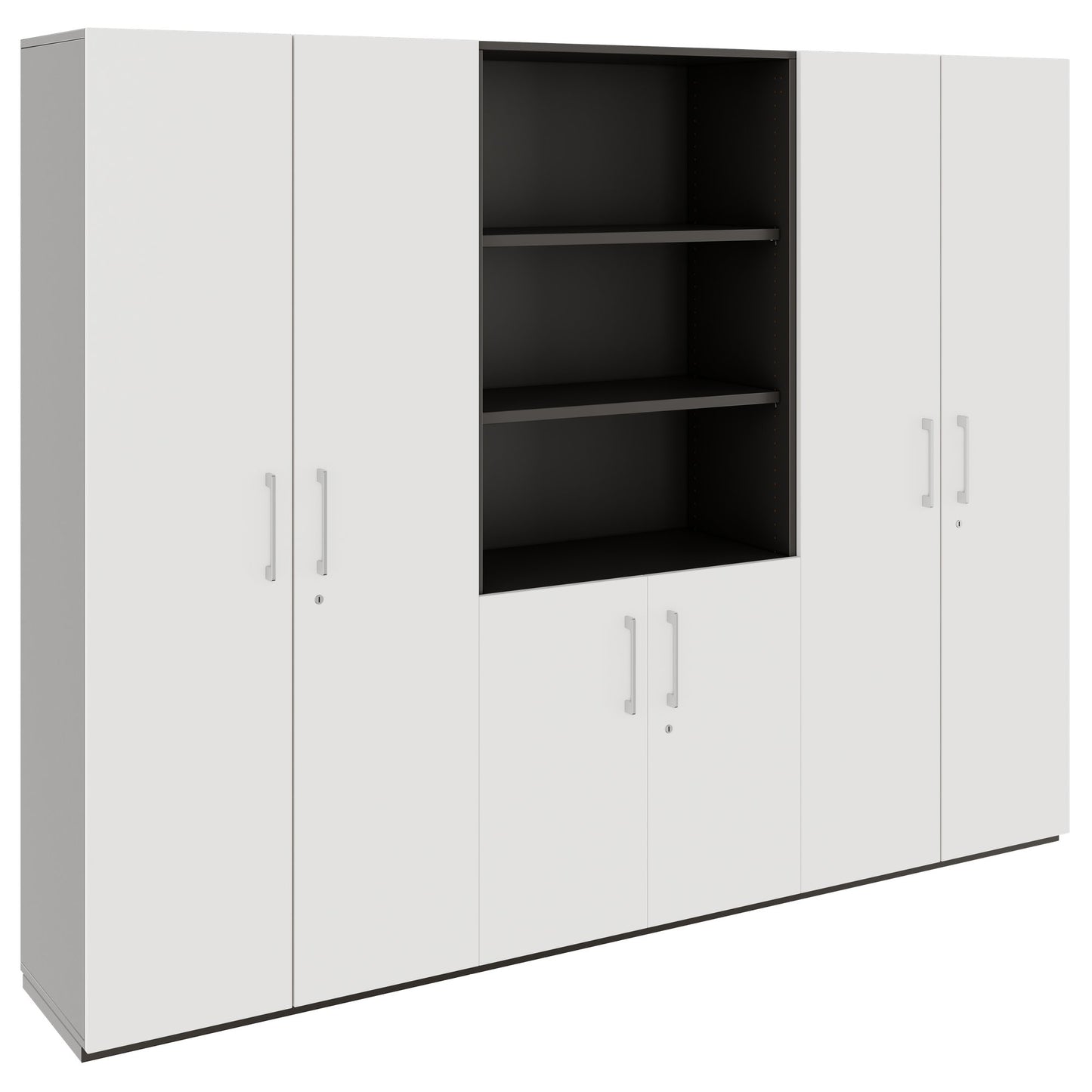 PRO Armoire murale | 5 OH, 2400 x 1880 mm, graphite / blanc