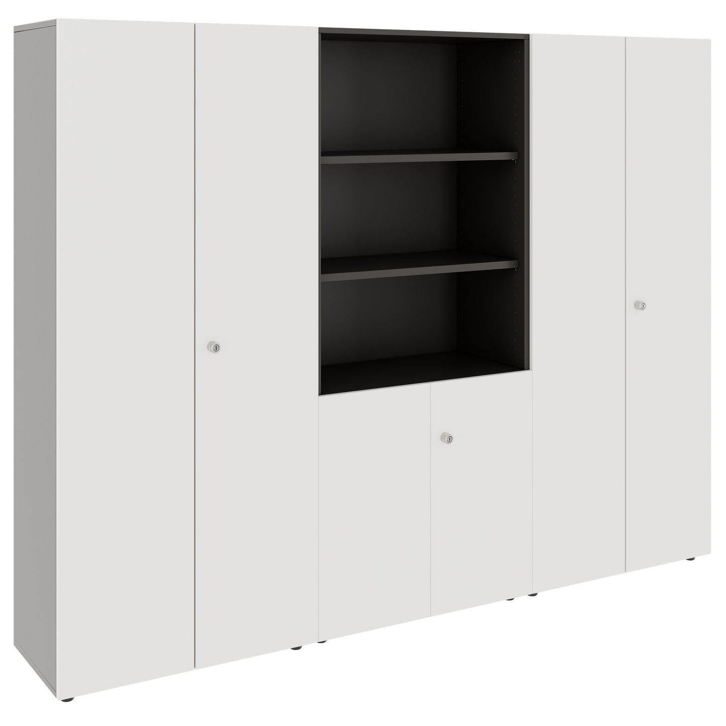 PRO Armoire murale | 5 OH, 2400 x 1880 mm, graphite / blanc
