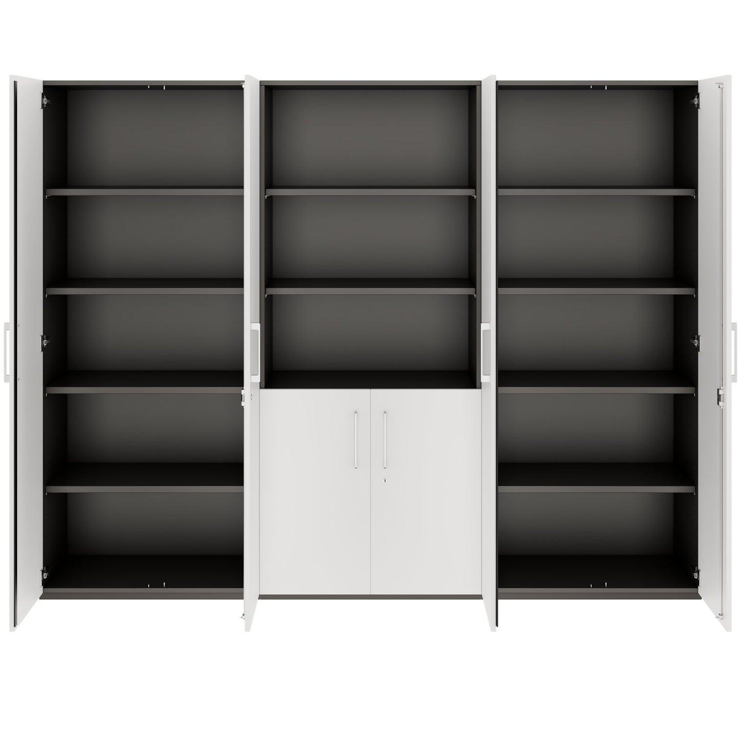 PRO Armoire murale | 5 OH, 2400 x 1880 mm, graphite / blanc