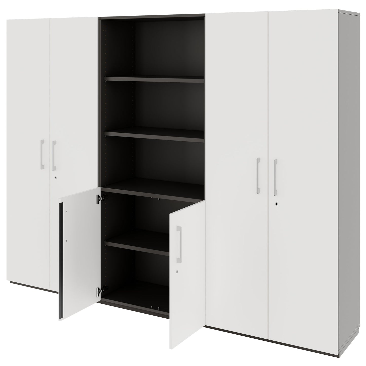 PRO Armoire murale | 5 OH, 2400 x 1880 mm, graphite / blanc