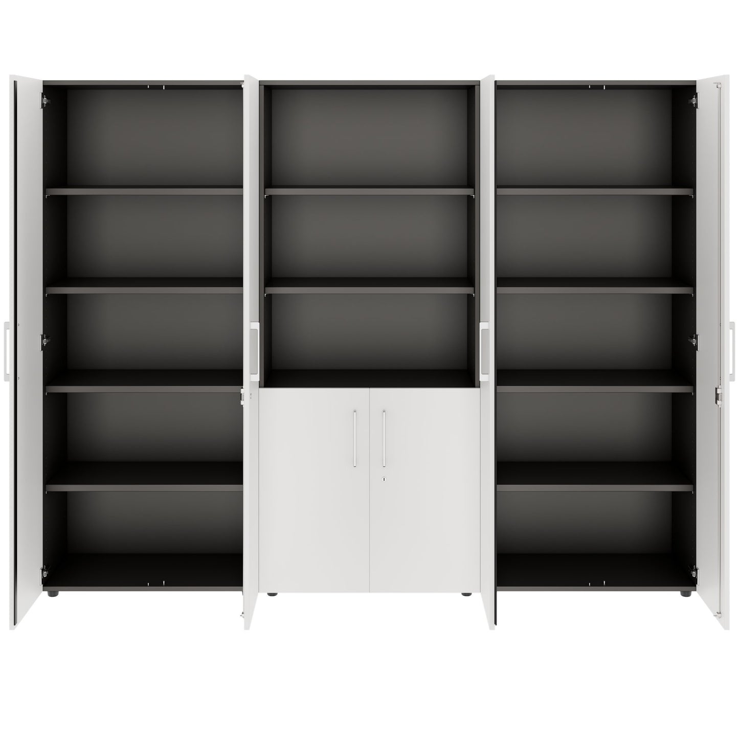 PRO Armoire murale | 5 OH, 2400 x 1880 mm, graphite / blanc