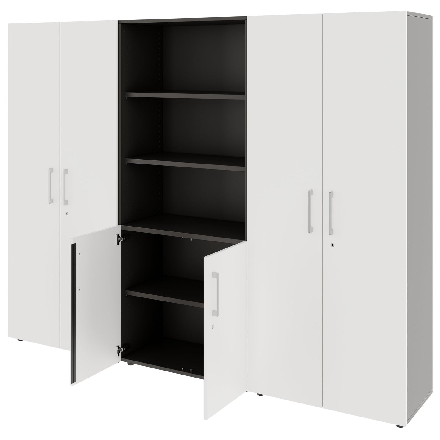 PRO Parete muro | 5 OH, 2400 x 1880 mm, grafite / bianco