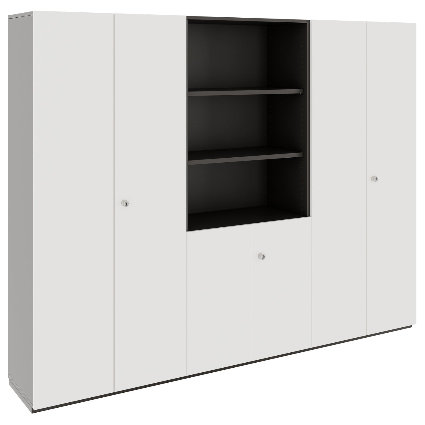 PRO Parete muro | 5 OH, 2400 x 1880 mm, grafite / bianco