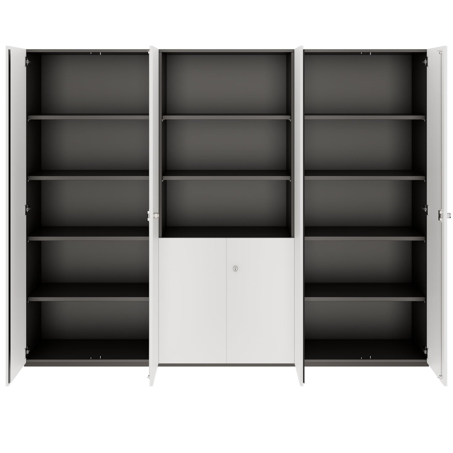 PRO Parete muro | 5 OH, 2400 x 1880 mm, grafite / bianco