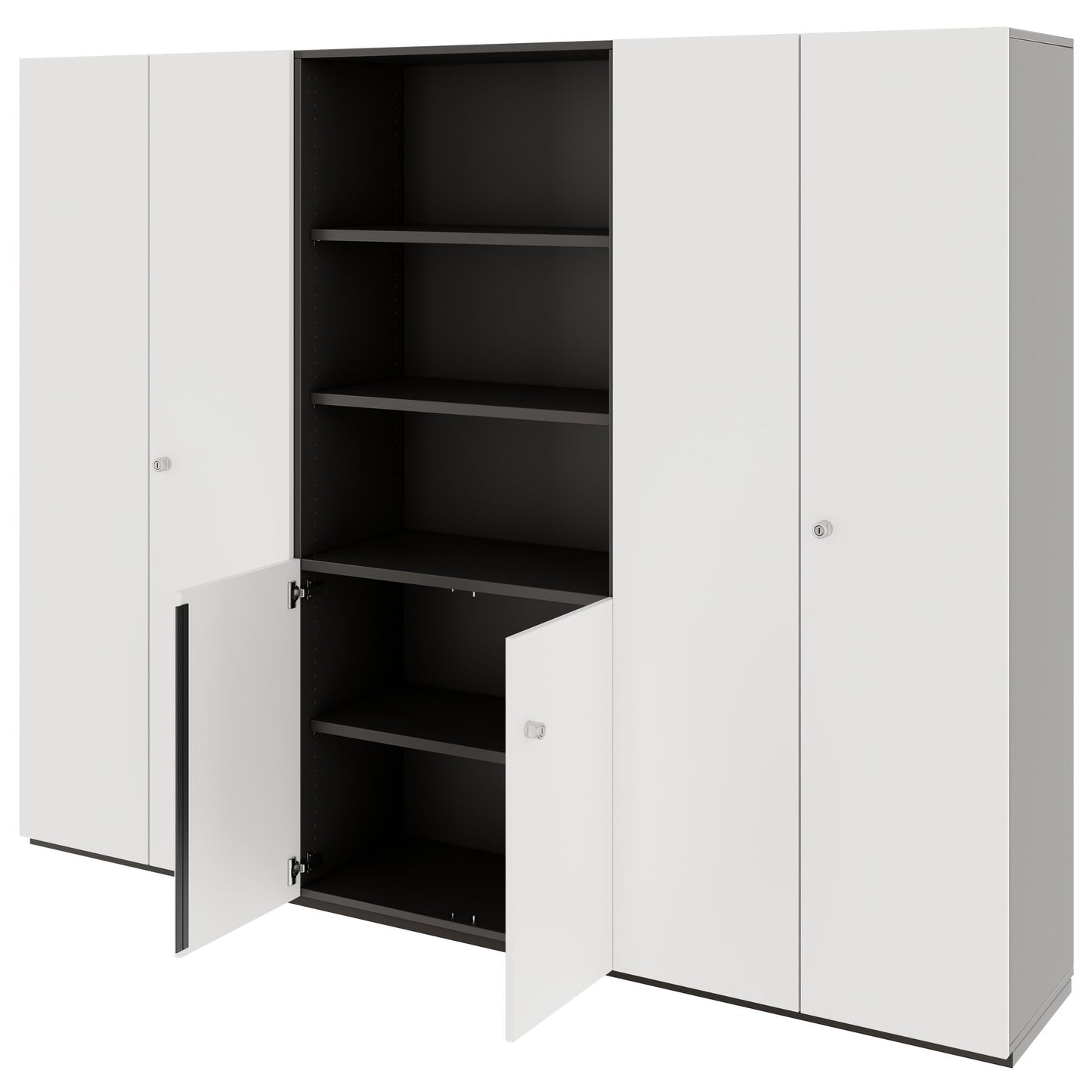 PRO Parete muro | 5 OH, 2400 x 1880 mm, grafite / bianco