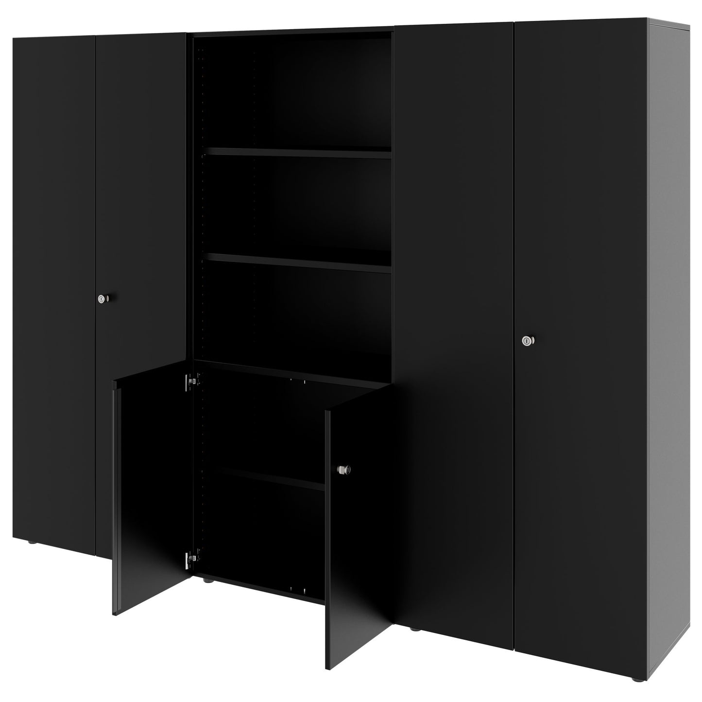 PRO wall unit | 5 OH, 2400 x 1880 mm, black