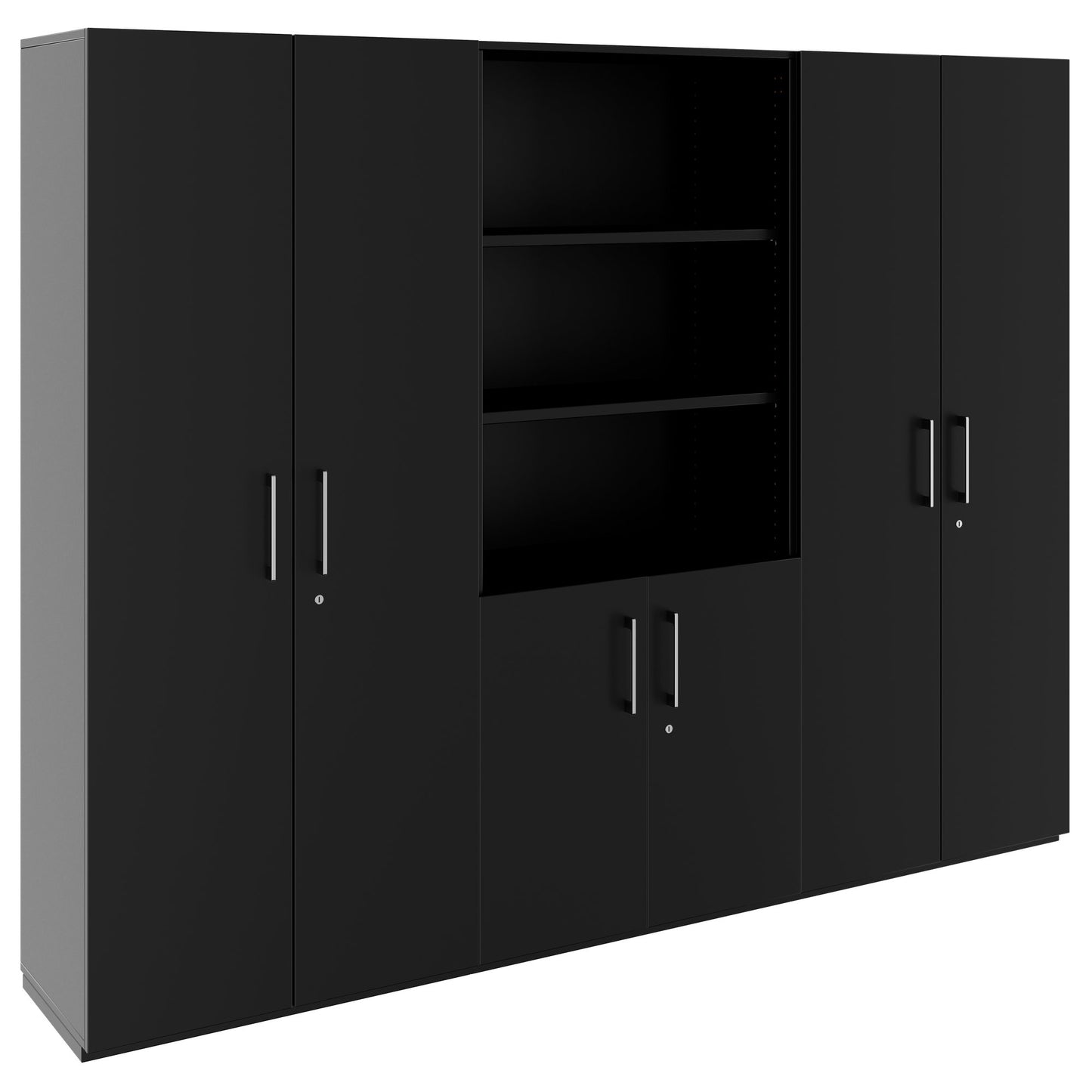 PRO wall unit | 5 OH, 2400 x 1880 mm, black