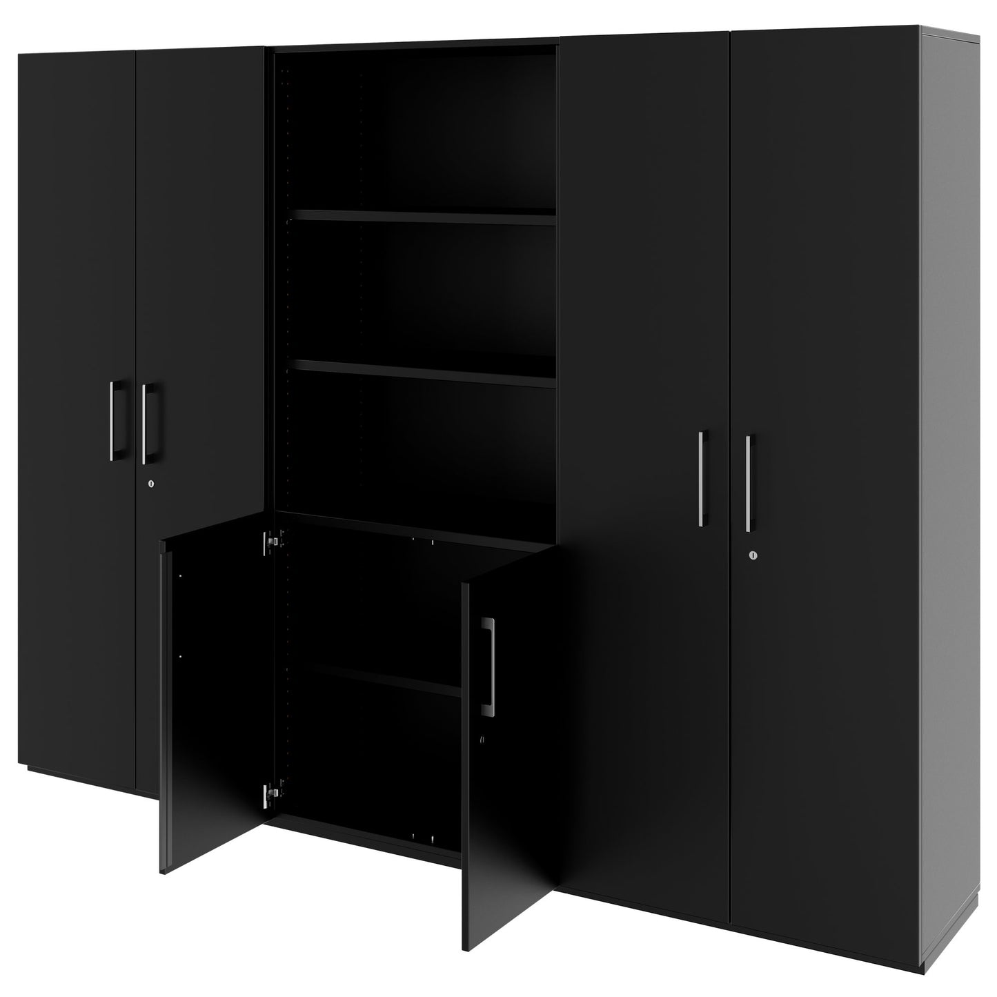 PRO wall unit | 5 OH, 2400 x 1880 mm, black