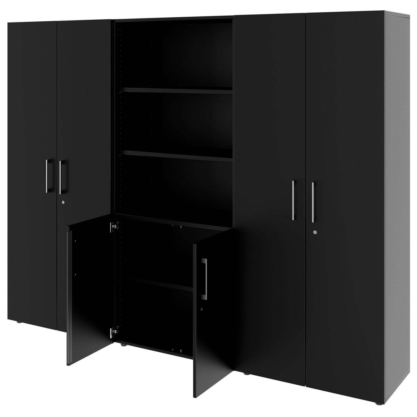 PRO wall unit | 5 OH, 2400 x 1880 mm, black