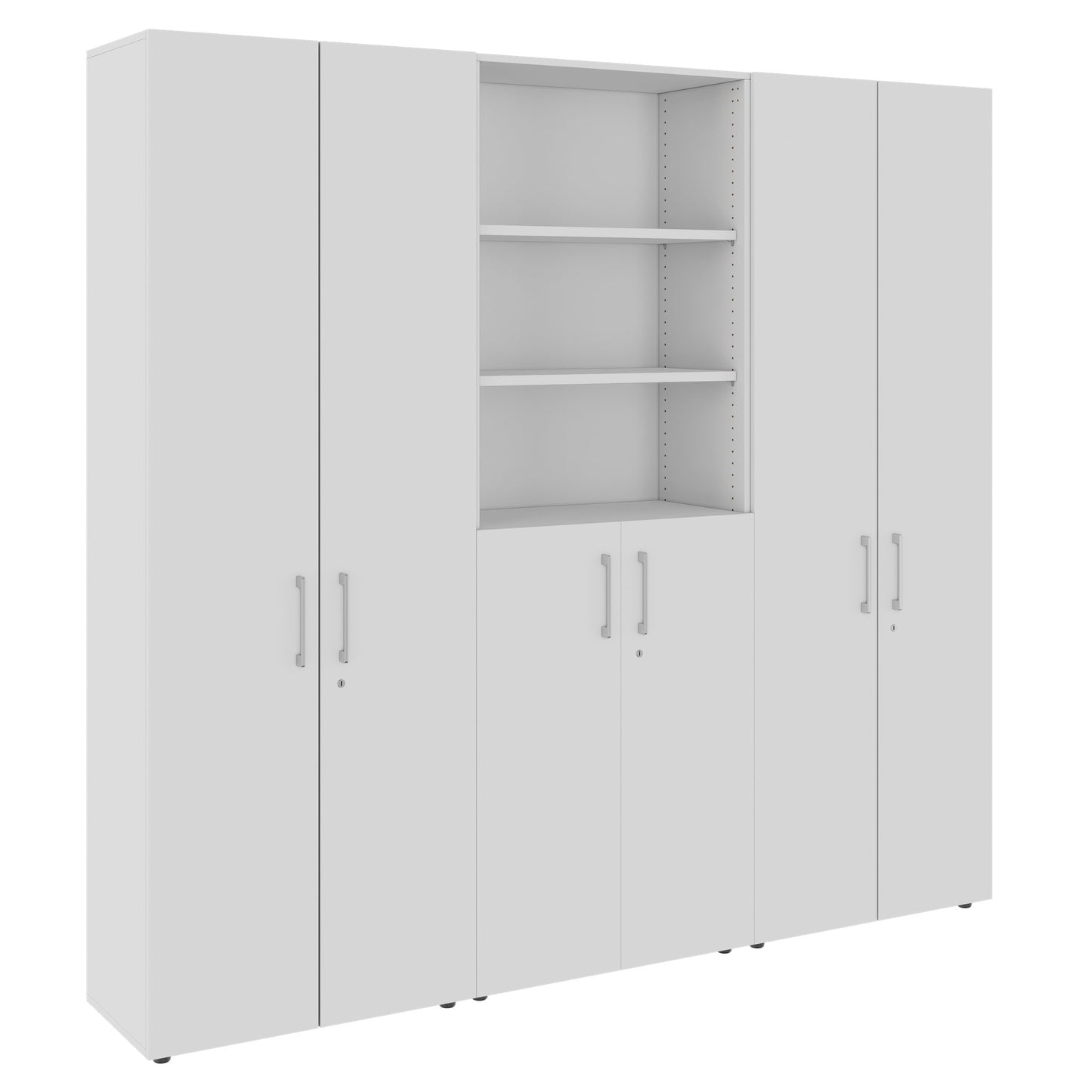 PRO Schrankwand | 6 OH, 2400 x 2250 mm, Grau