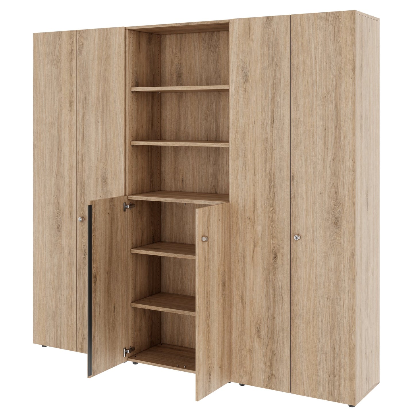 PRO Parete muro | 6 OH, 2400 x 2250 mm, quercia naturale