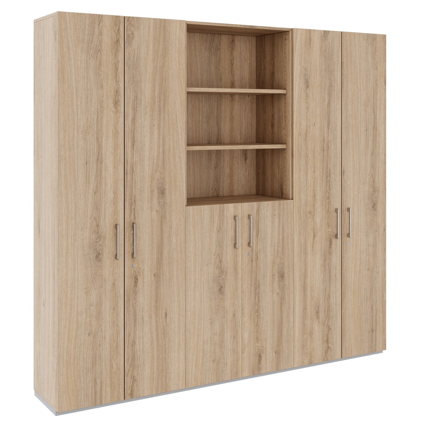 PRO Parete muro | 6 OH, 2400 x 2250 mm, quercia naturale
