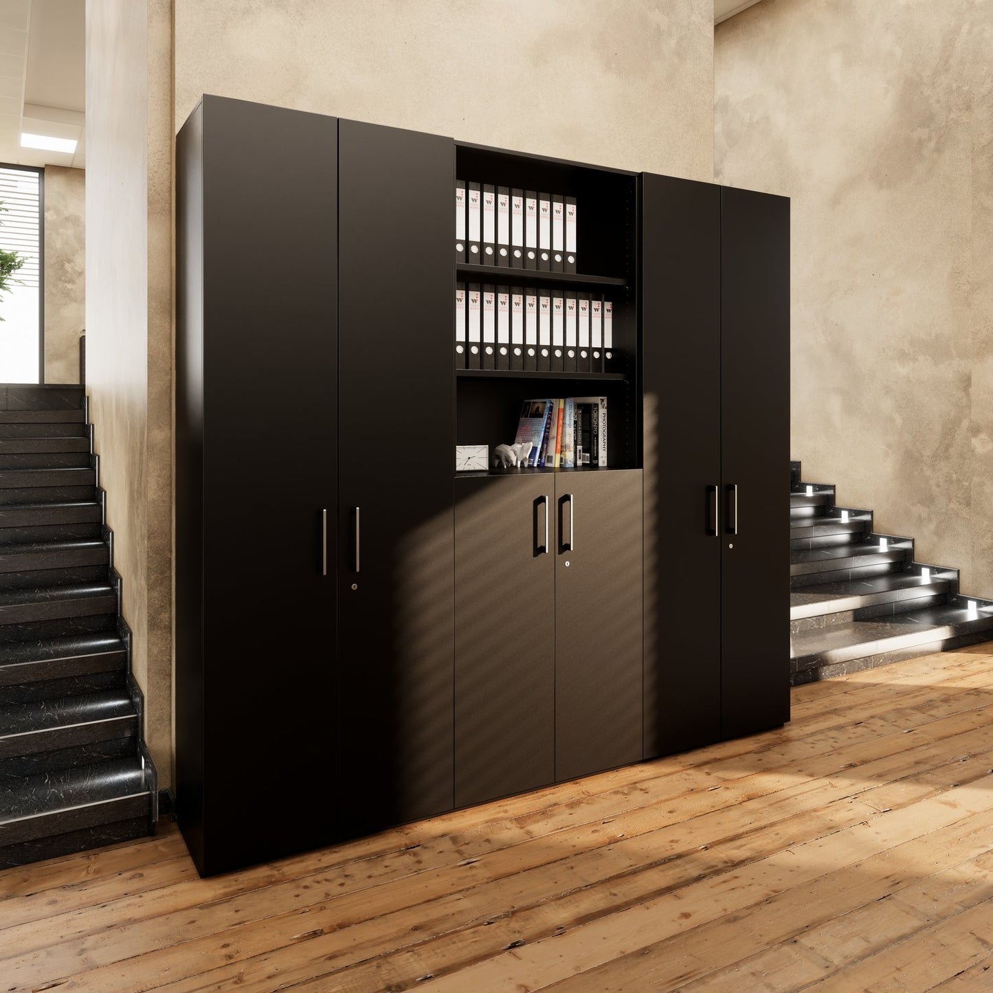 PRO Parete muro | 6 OH, 2400 x 2250 mm, nero