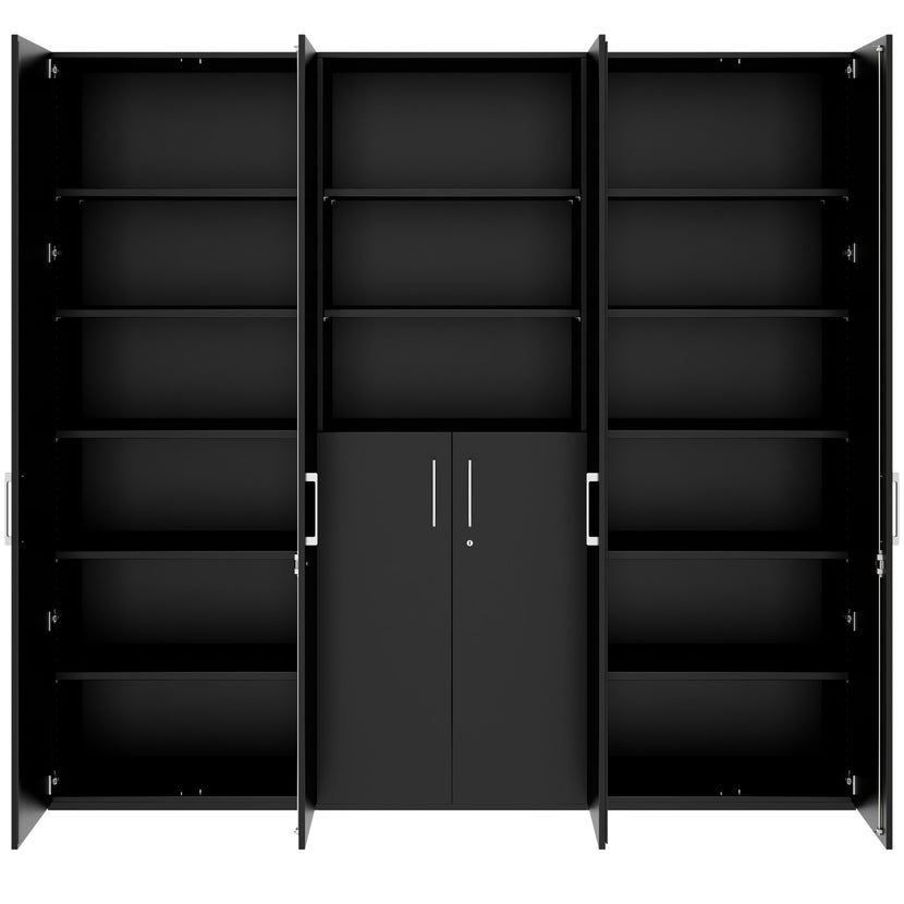 PRO Parete muro | 6 OH, 2400 x 2250 mm, nero