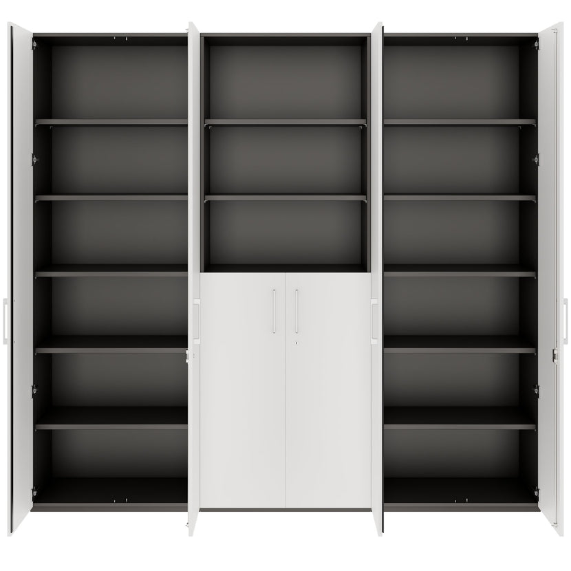 PRO Parete muro | 6 OH, 2400 x 2250 mm, grafite / bianco