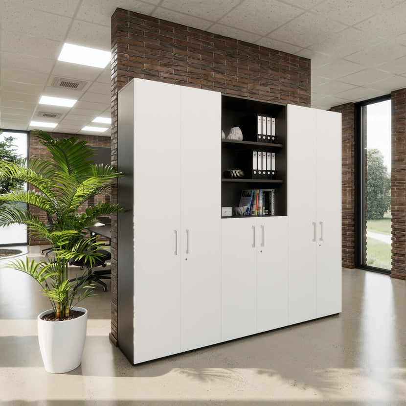 PRO Parete muro | 6 OH, 2400 x 2250 mm, grafite / bianco
