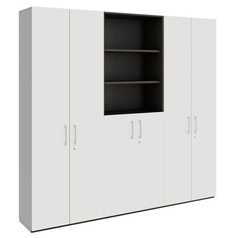PRO Parete muro | 6 OH, 2400 x 2250 mm, grafite / bianco