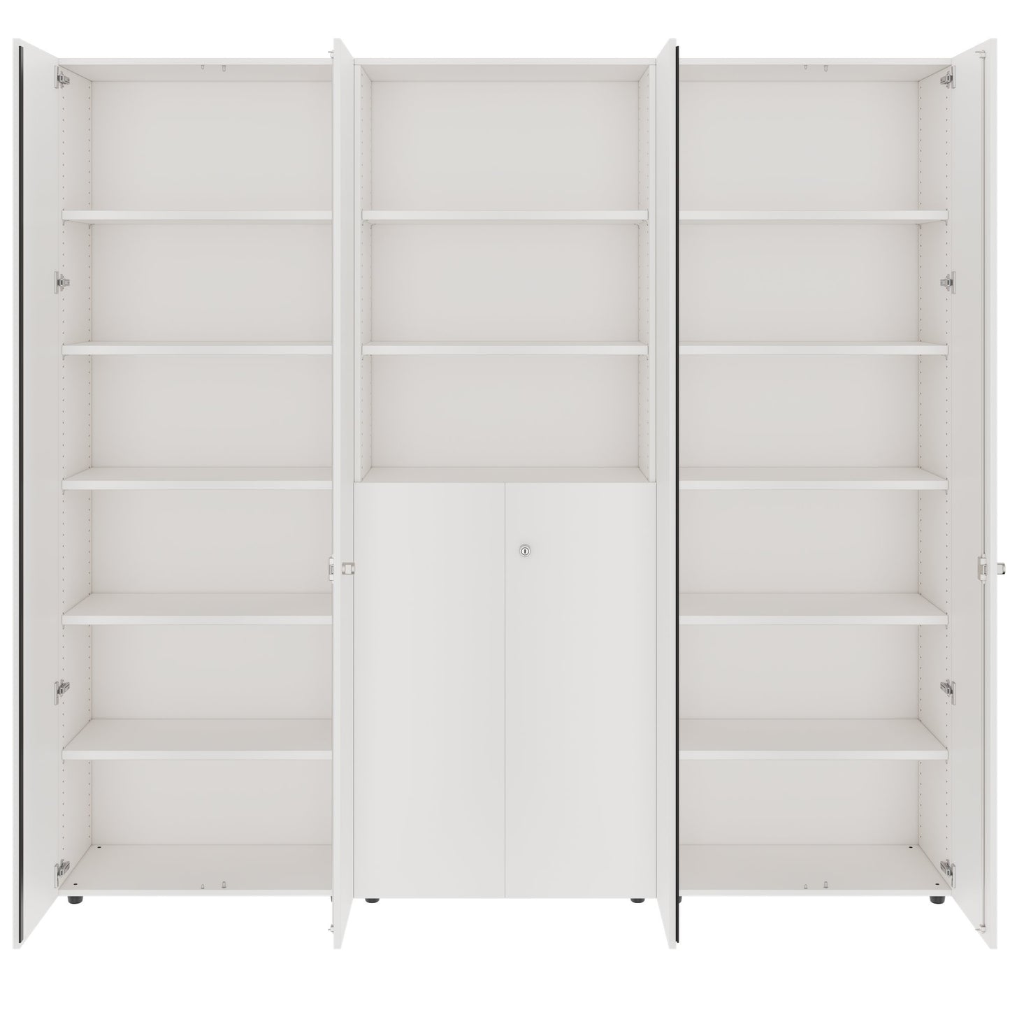 PRO Schrankwand | 6 OH, 2400 x 2250 mm, Weiß