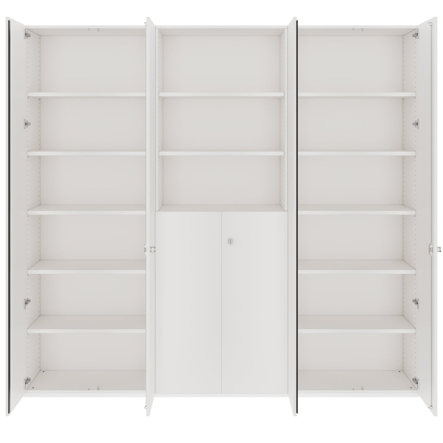 PRO Schrankwand | 6 OH, 2400 x 2250 mm, Weiß