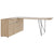 AIR desk | 1600 - 2000 mm, electrified, integrated sideboard, amber oak