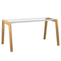 NOVA WOOD Schreibtisch | Massivholz-Gestell, 1600 x 800 mm, Weiß - 5 Thumbnail Image