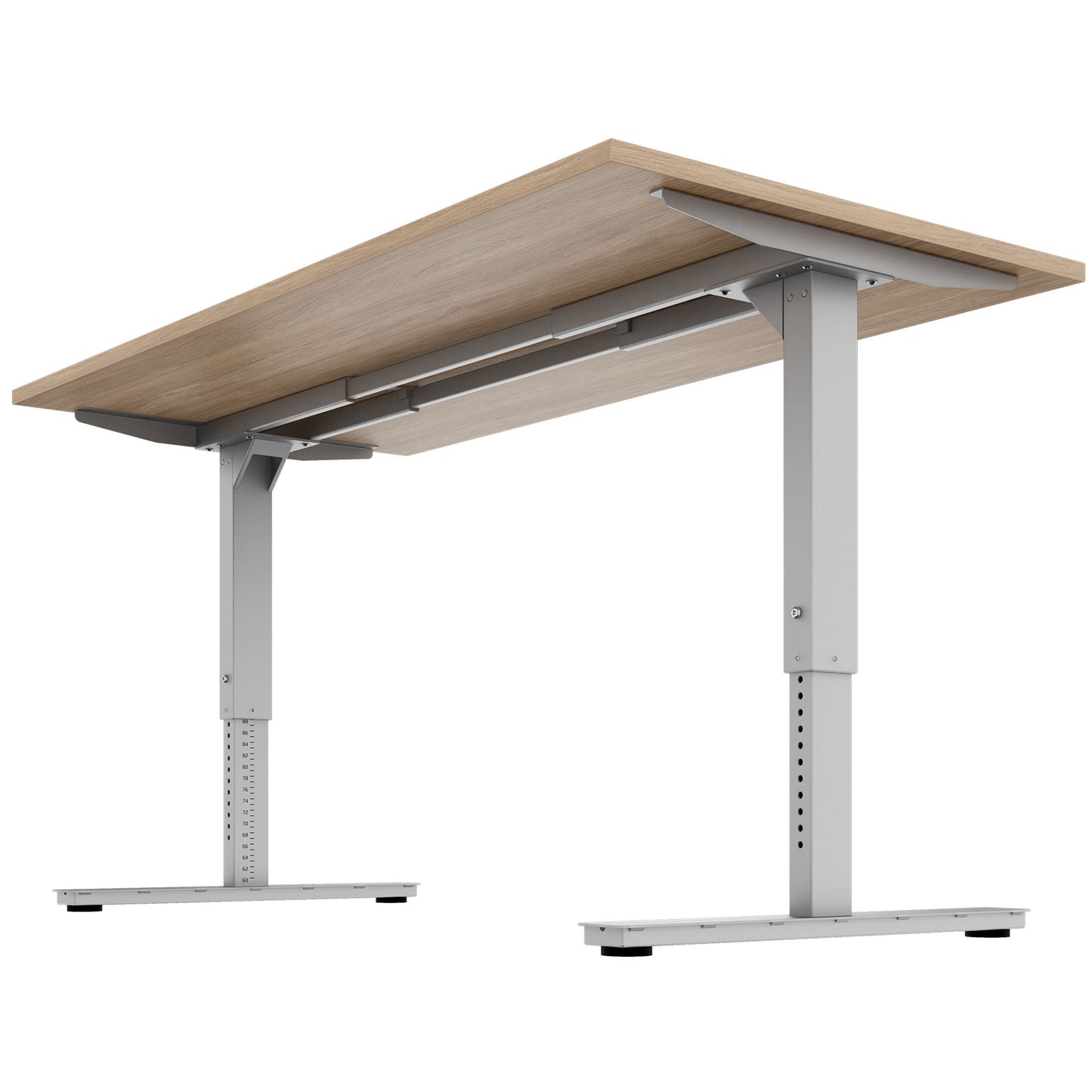 SCALE desk | 1600 - 1800 mm, manually height adjustable, amber oak