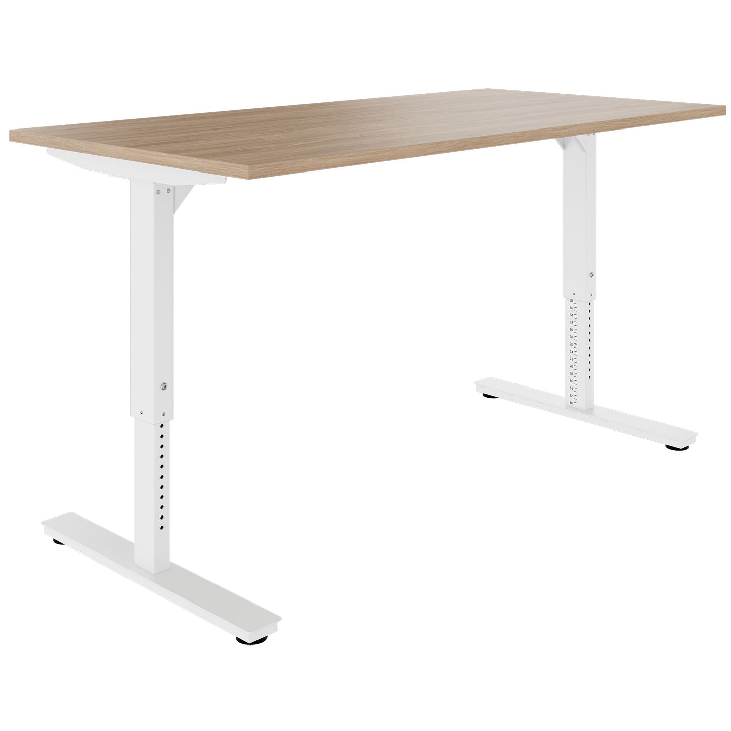 SCALE desk | 1600 - 1800 mm, manually height adjustable, amber oak