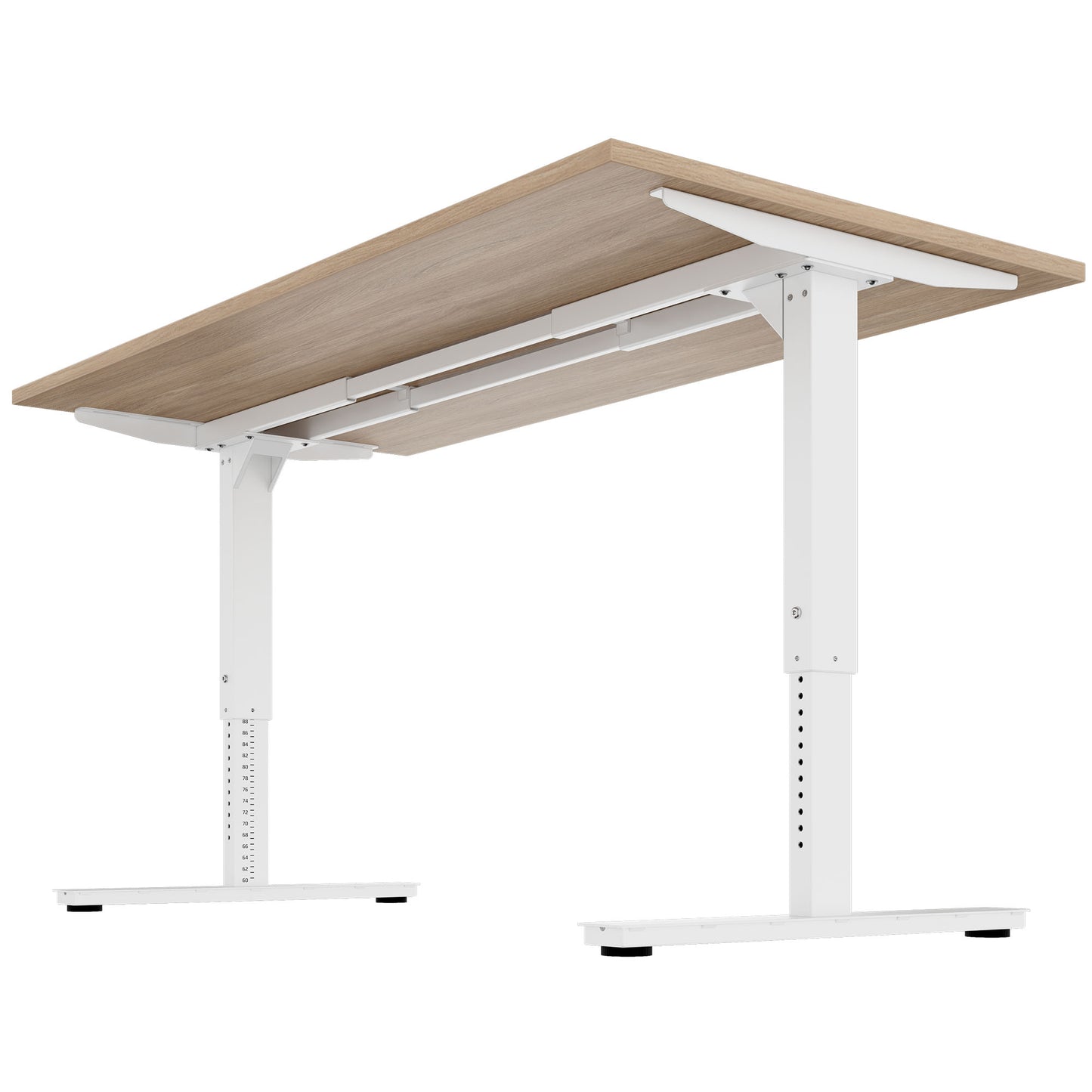 SCALE desk | 1600 - 1800 mm, manually height adjustable, amber oak