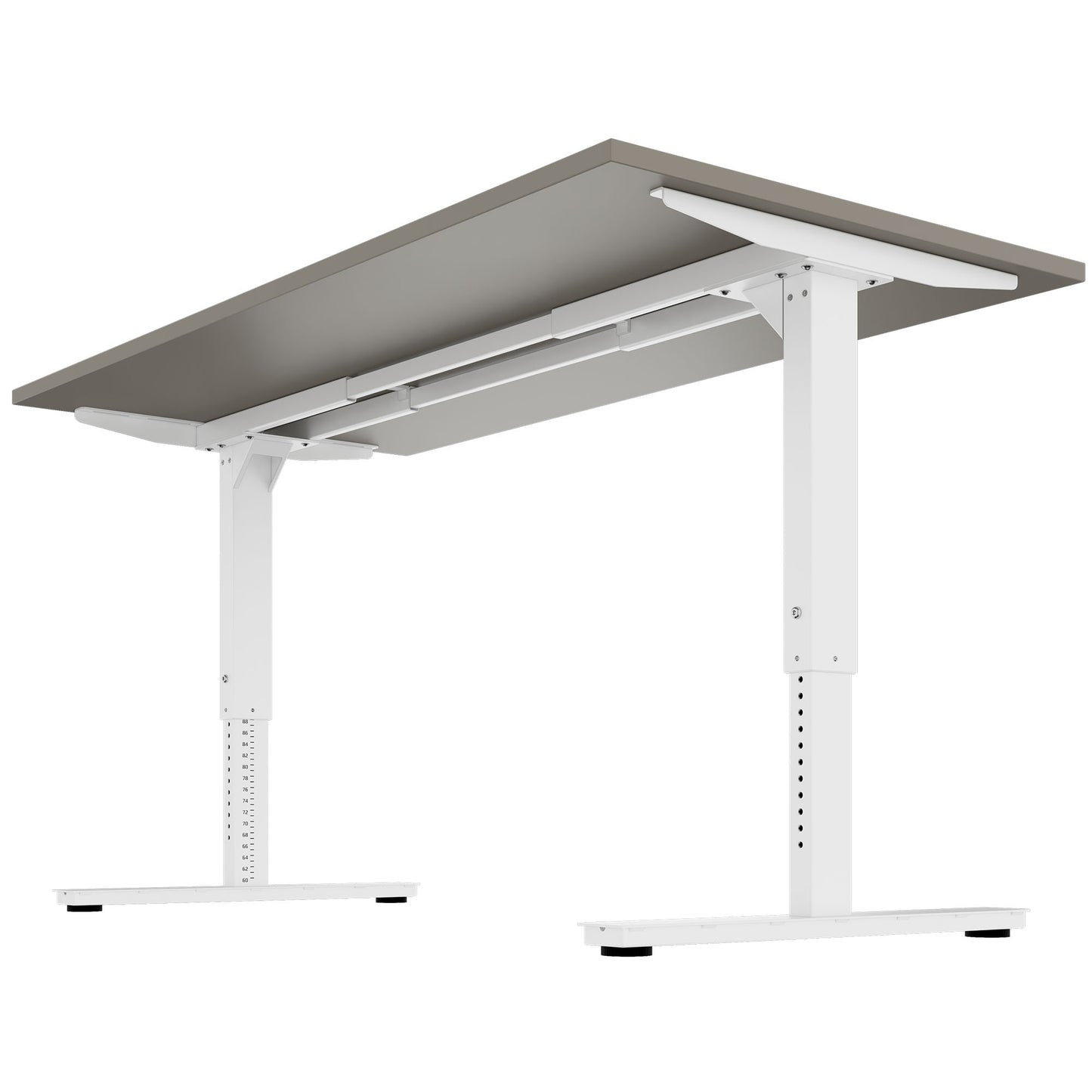 SCALE Schreibtisch | 1600 - 1800 mm, manuell höhenverstellbar, Cubanitgrau