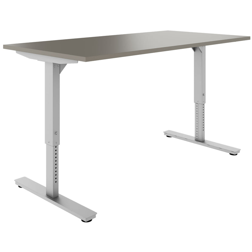 SCALE Schreibtisch | 1600 - 1800 mm, manuell höhenverstellbar, Cubanitgrau
