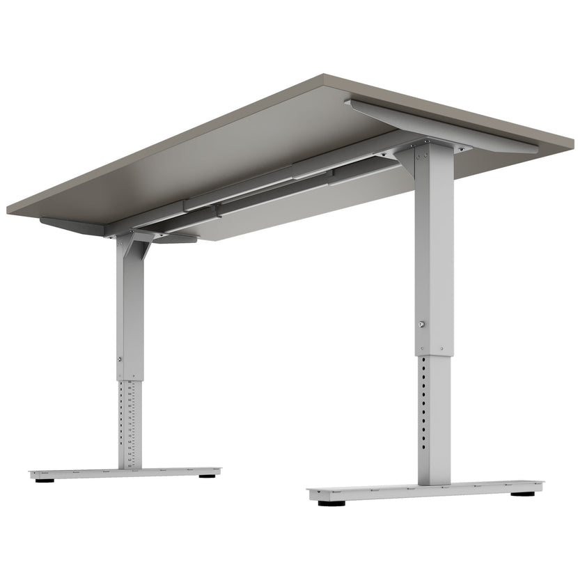 SCALE Schreibtisch | 1600 - 1800 mm, manuell höhenverstellbar, Cubanitgrau
