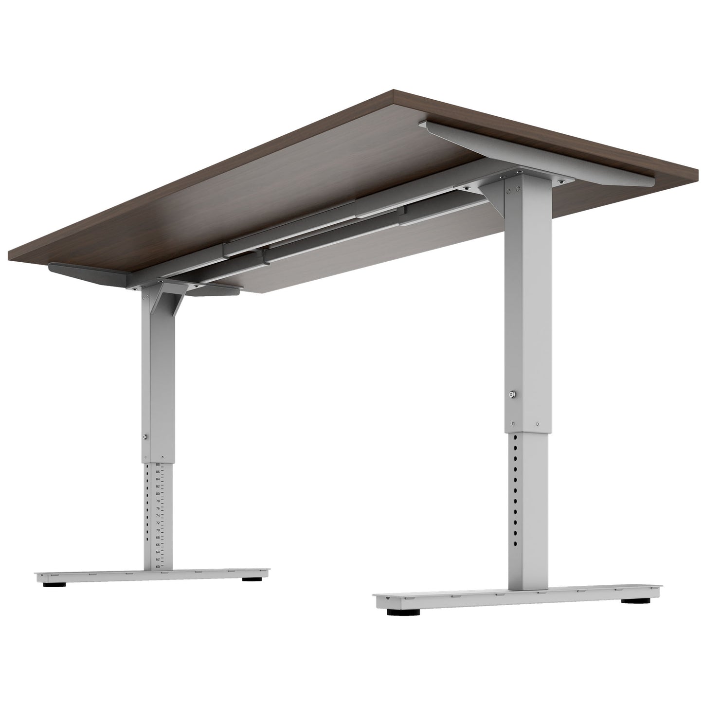SCALE desk | 1600 - 1800 mm, manually height adjustable, walnut