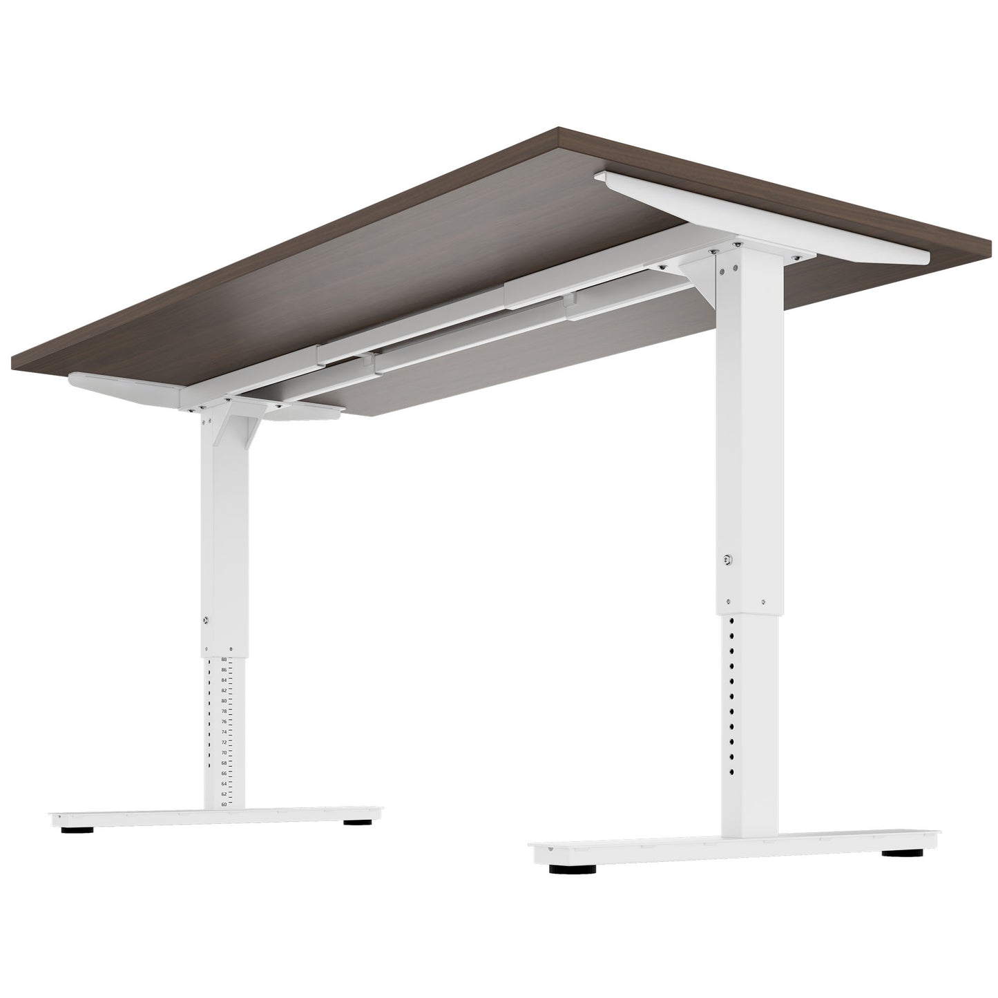 SCALE desk | 1600 - 1800 mm, manually height adjustable, walnut