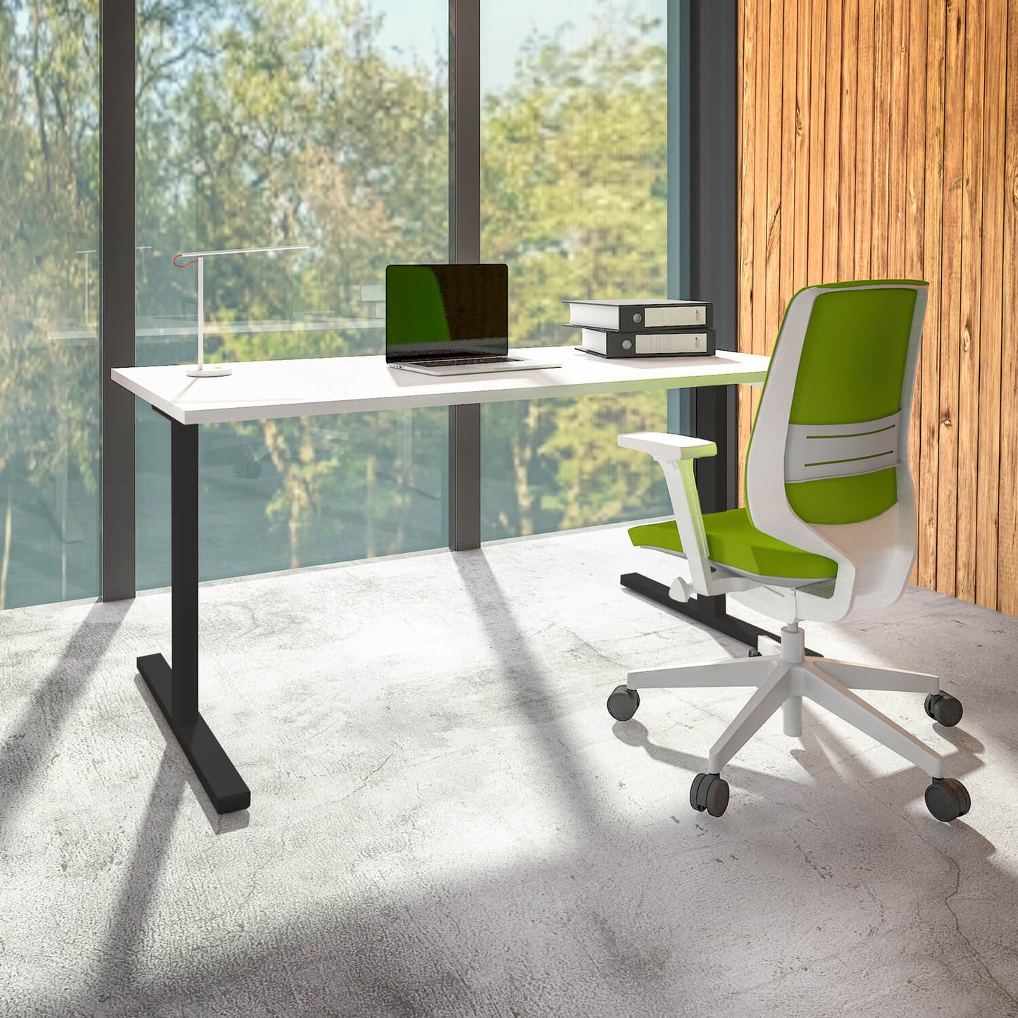 T-EASY Schreibtisch | 1200 - 1800 mm, Ahorn