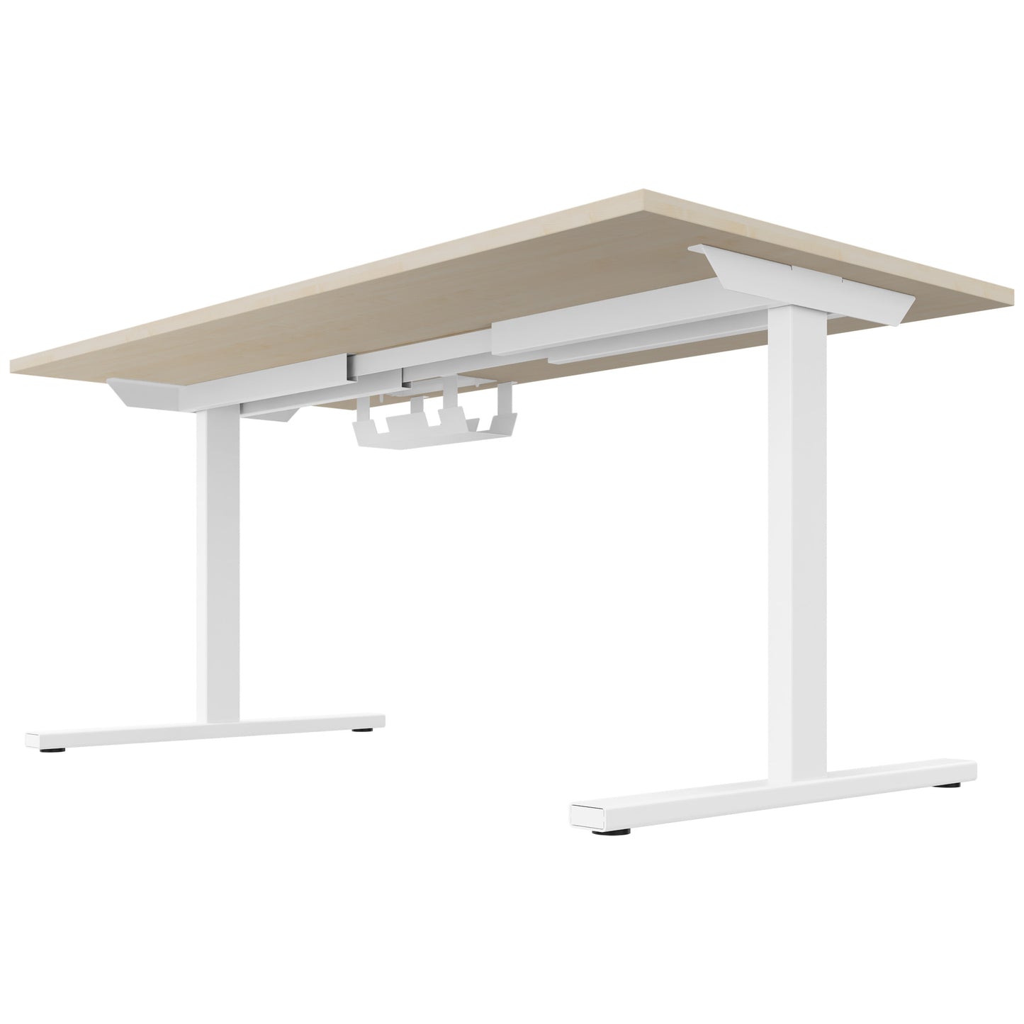 T-EASY Schreibtisch | 1200 - 1800 mm, elektrifiziert, Ahorn
