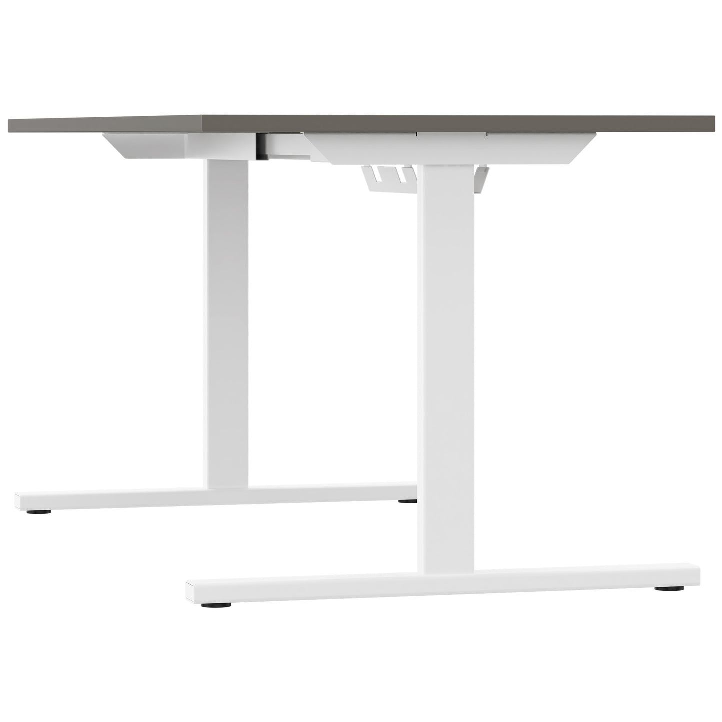 T-EASY Schreibtisch | 1200 - 1800 mm, elektrifiziert, Cubanitgrau