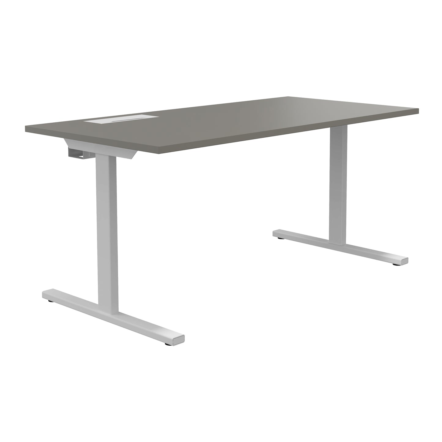 T-EASY Schreibtisch | 1200 - 1800 mm, elektrifiziert, Cubanitgrau