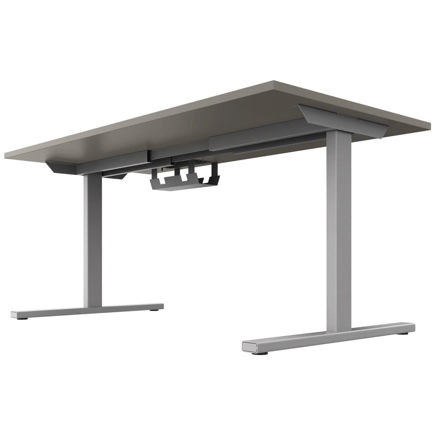T-EASY Schreibtisch | 1200 - 1800 mm, elektrifiziert, Cubanitgrau