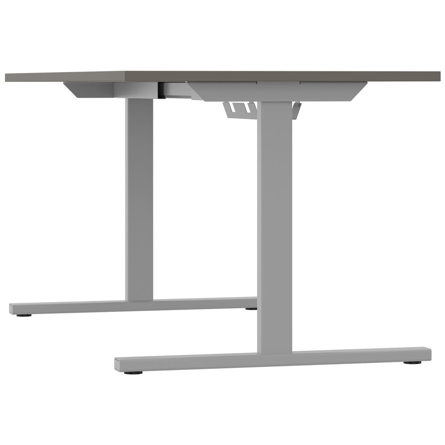 T-EASY Schreibtisch | 1200 - 1800 mm, elektrifiziert, Cubanitgrau