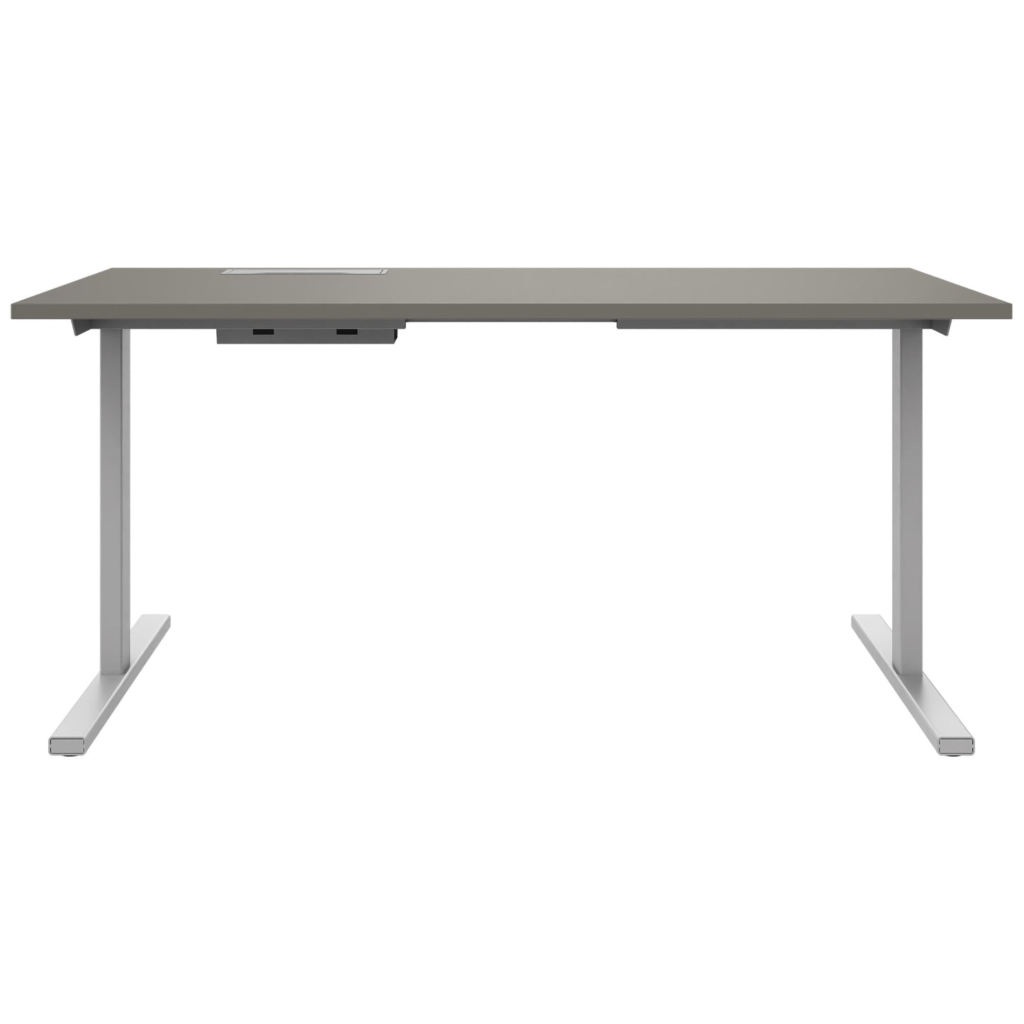 T-EASY Schreibtisch | 1200 - 1800 mm, elektrifiziert, Cubanitgrau