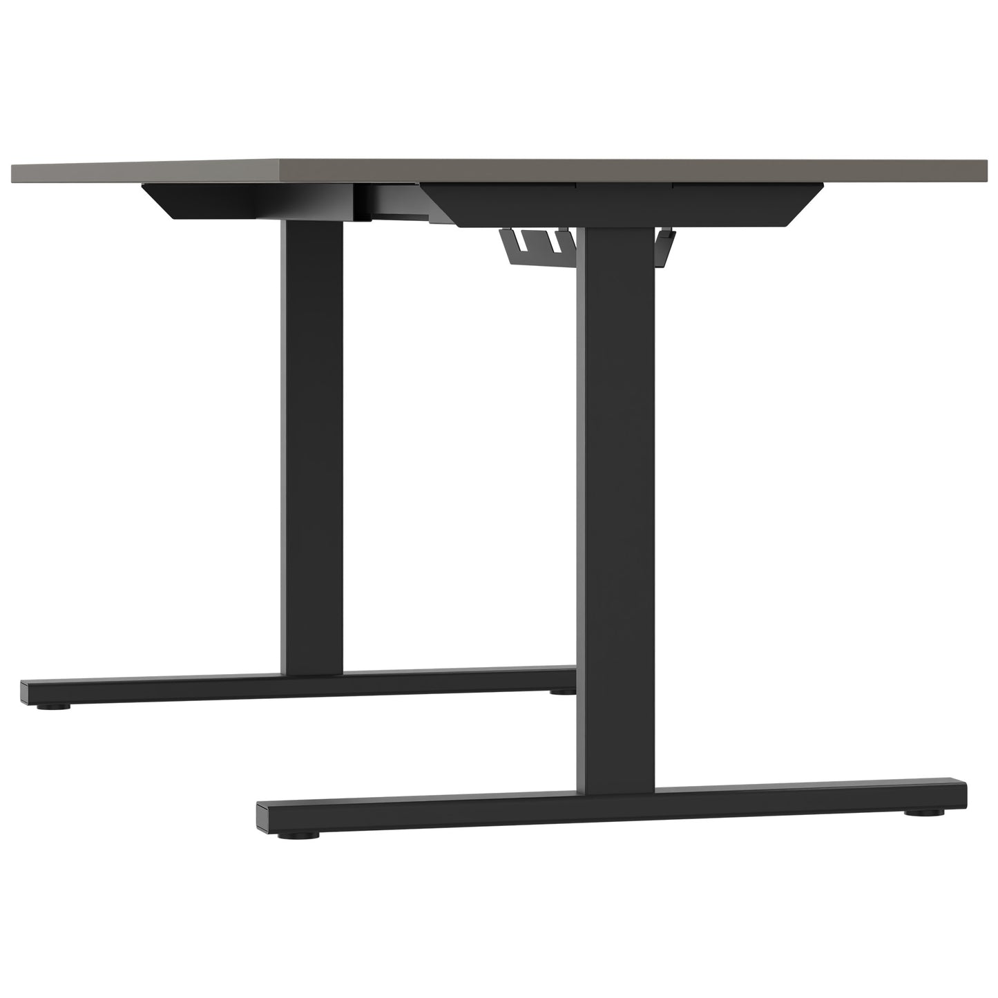 T-EASY Schreibtisch | 1200 - 1800 mm, elektrifiziert, Cubanitgrau