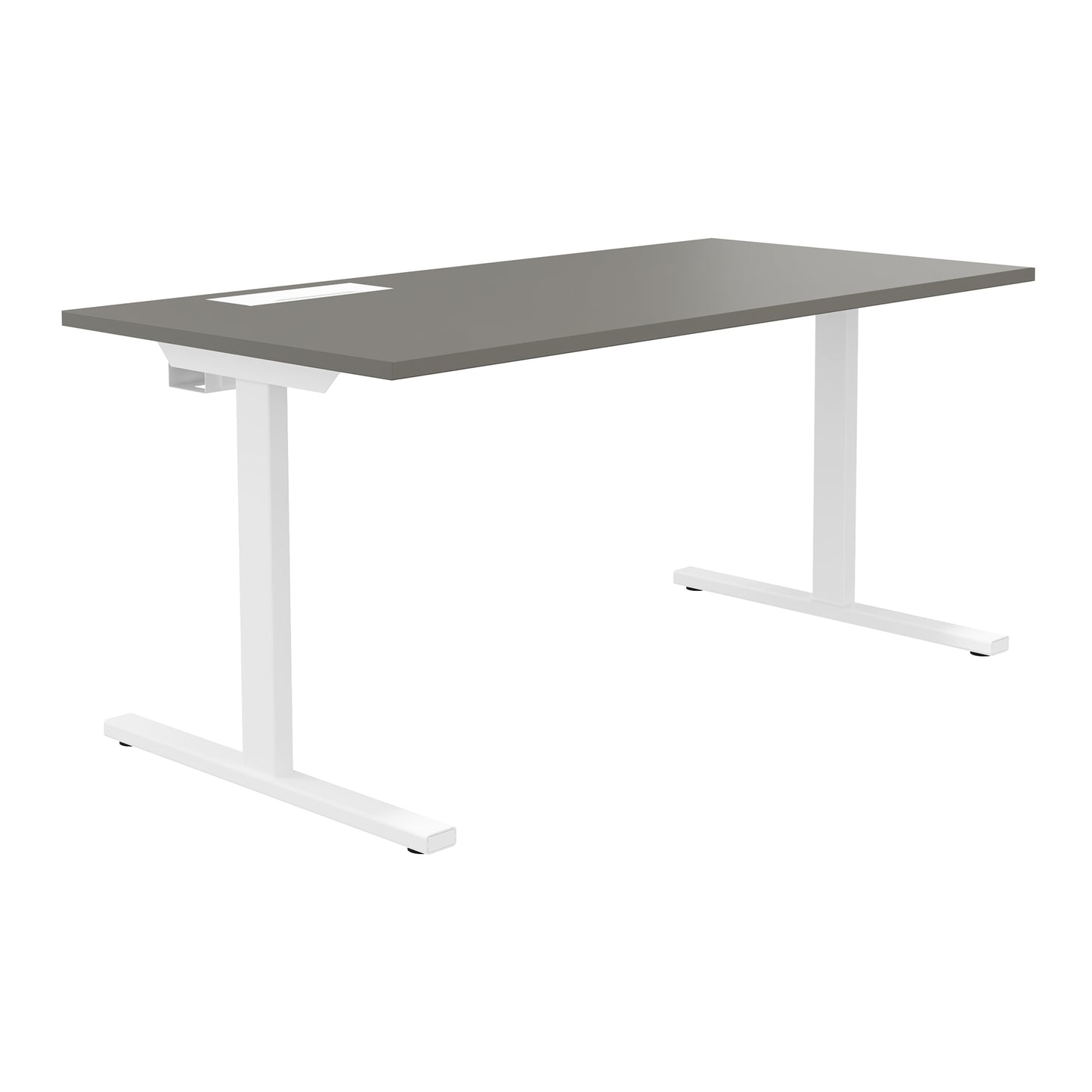 T-EASY Schreibtisch | 1200 - 1800 mm, elektrifiziert, Cubanitgrau