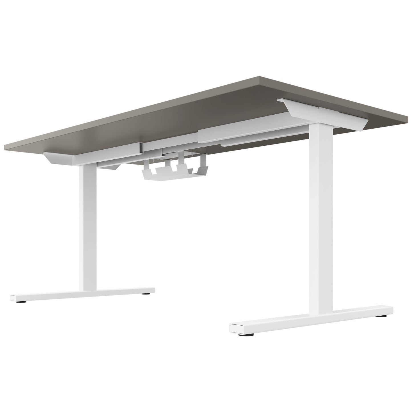 T-EASY Schreibtisch | 1200 - 1800 mm, elektrifiziert, Cubanitgrau