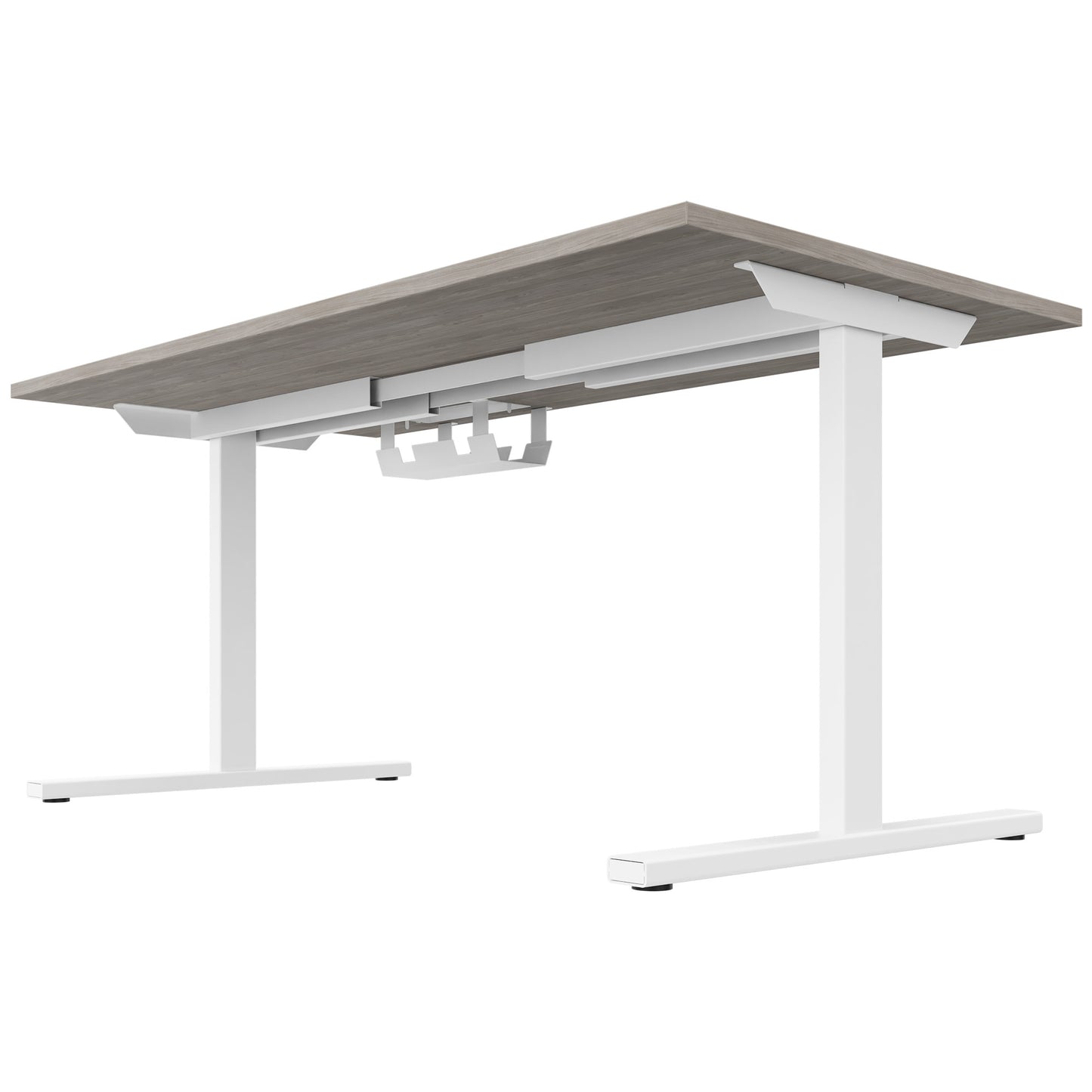 T-EASY Schreibtisch | 1200 - 1800 mm, elektrifiziert, Nordeiche grau