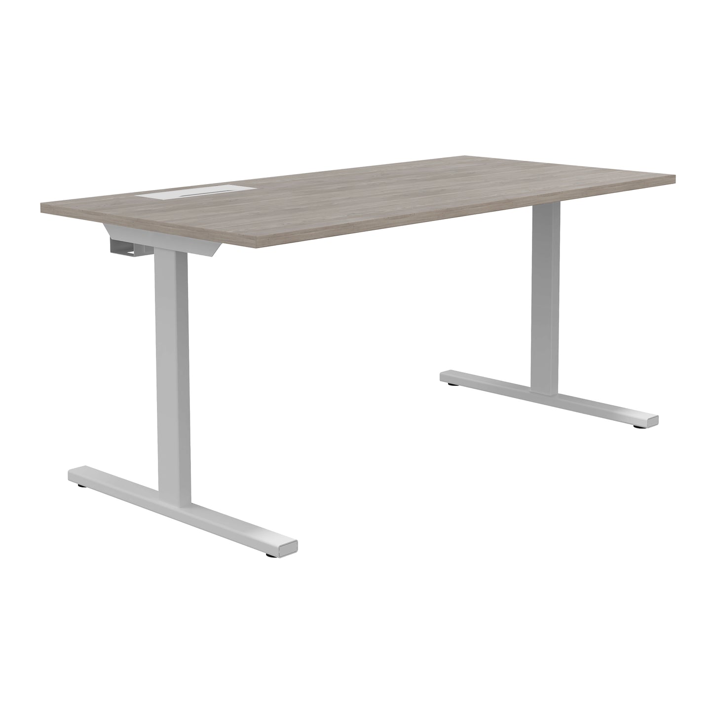 T-EASY Schreibtisch | 1200 - 1800 mm, elektrifiziert, Nordeiche grau