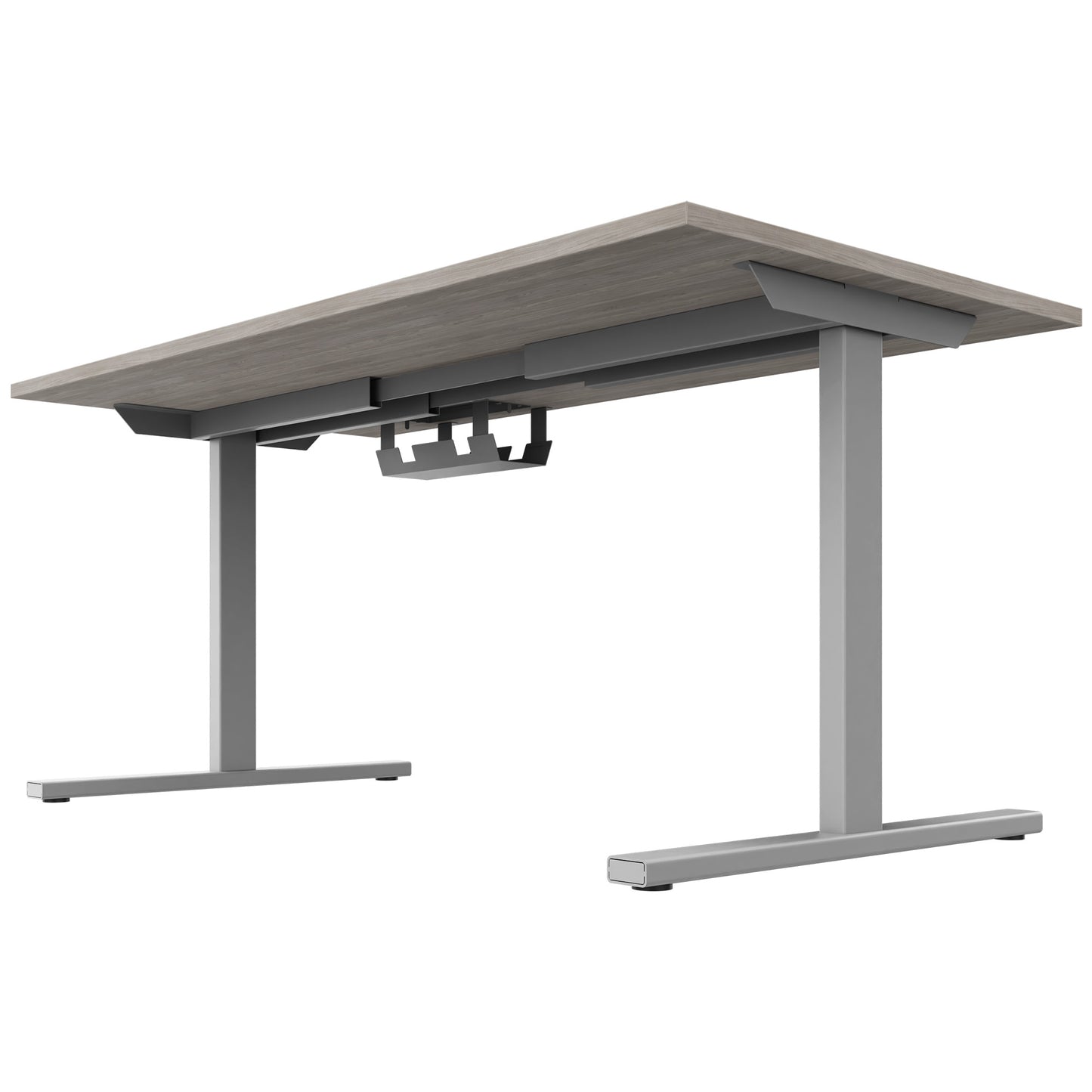 T-EASY Schreibtisch | 1200 - 1800 mm, elektrifiziert, Nordeiche grau